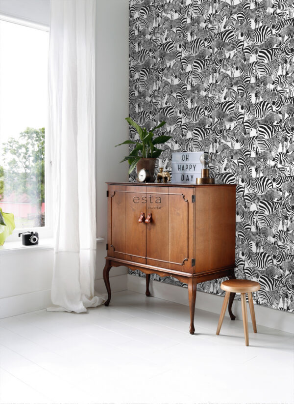 ESTAhome tapeet sebrad must-valge