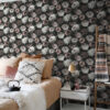 ESTAhome tapeet lilled - must, valge ja heleroosa