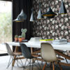 ESTAhome tapeet lilled - must, valge ja heleroosa