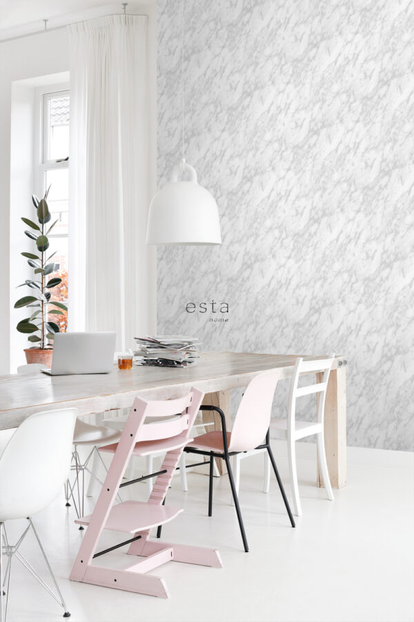 ESTAhome tapeet marmor - valge ja hall