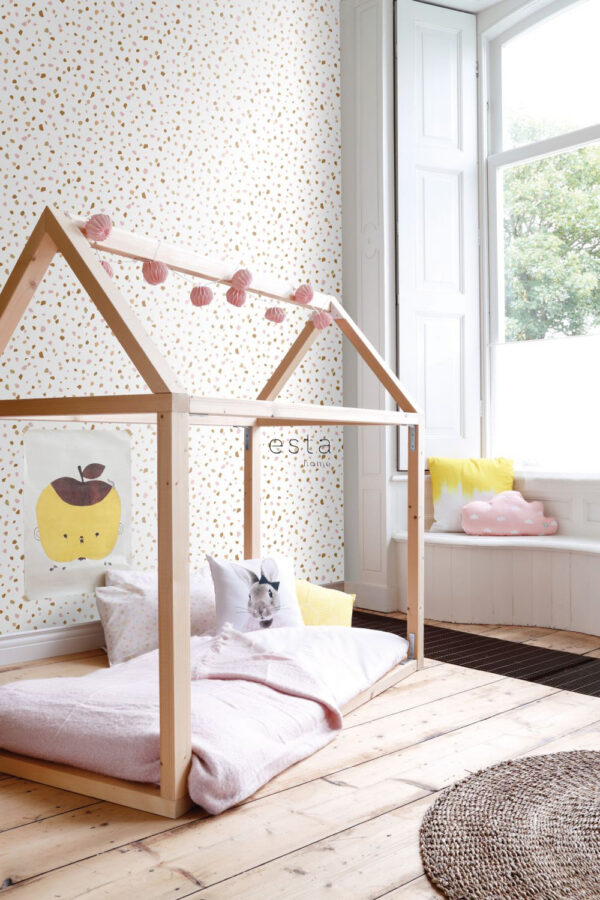 ESTAhome tapeet terrazzo - pehme roosa, soe oranž ja beež