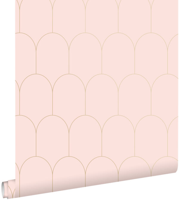 ESTAhome art deco motiiv - pehme roosa ja kuld