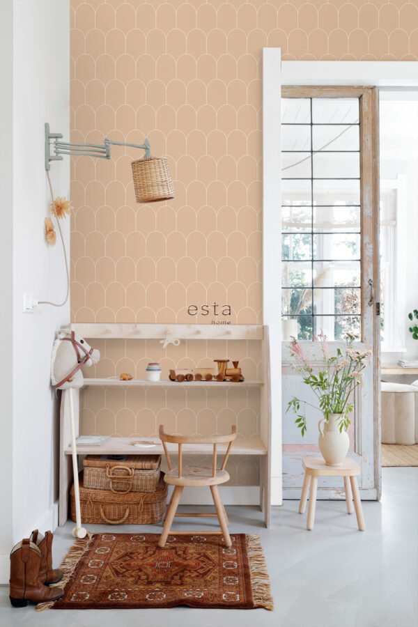 ESTAhome art deco motiiv tapeet - hele terrakota