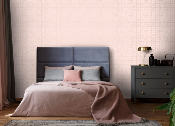 ESTAhome art deco motiiv - pehme roosa ja kuld