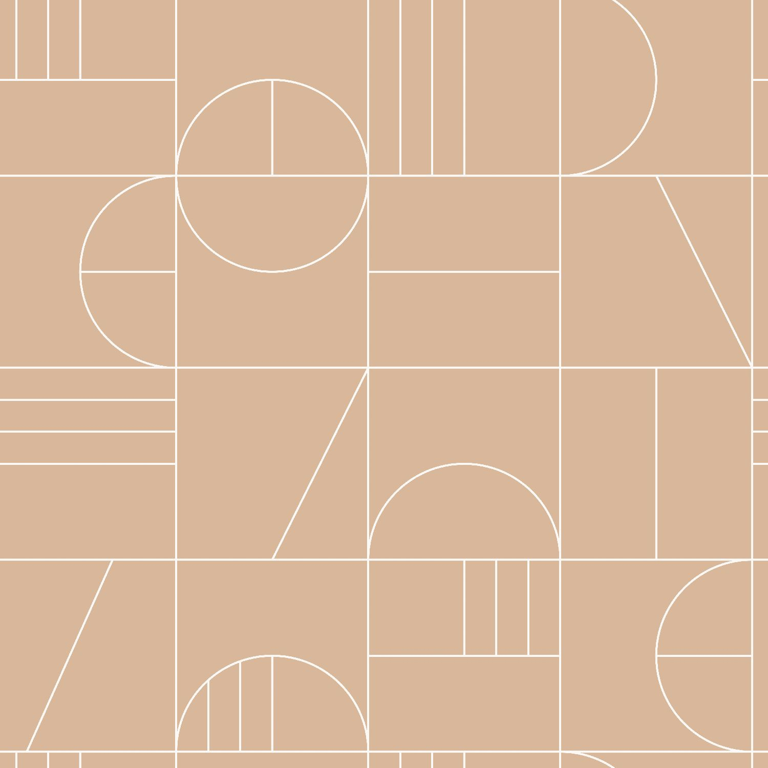 ESTAhome tapeet art deco motiiv - virsikuroosa ja valge