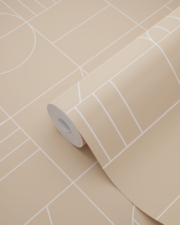 ESTAhome tapeet art deco motiiv - virsikuroosa ja valge