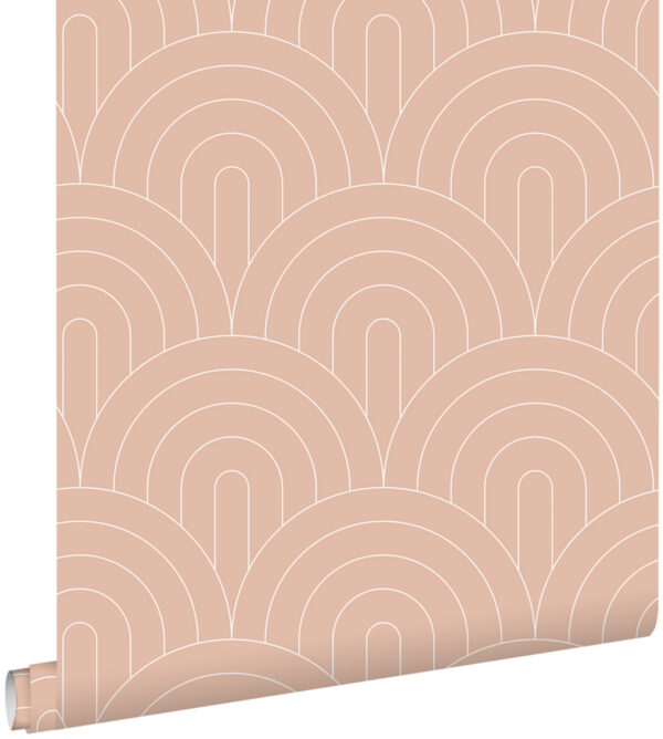 ESTAhome tapeet art deco kaared - virsikuroosa
