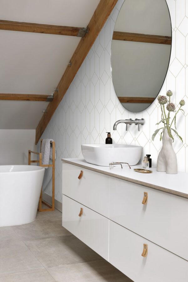 ESTAhome art deco motiiv - valge ja kuld