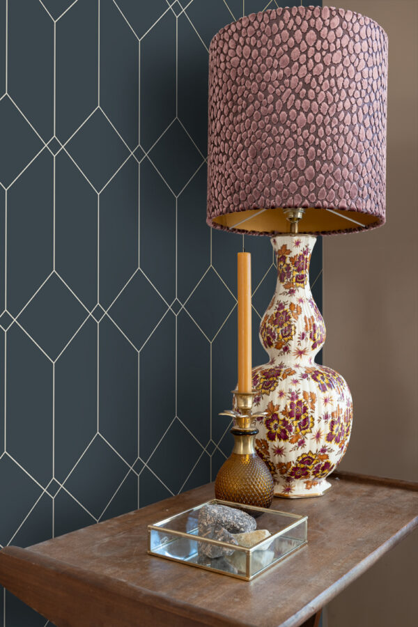 ESTAhome tapeet art deco motiiv - tumesinine ja kuld