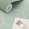 ESTAhome tapeet kuusnurk hallikasroheline ja valge