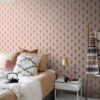 ESTAhome art deco motiiv tapeet - pehme roosa ja roosakuld