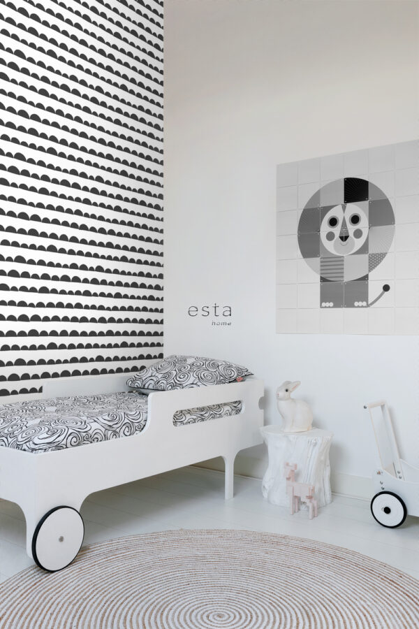 ESTAhome graafiline motiiv tapeet - must ja valge