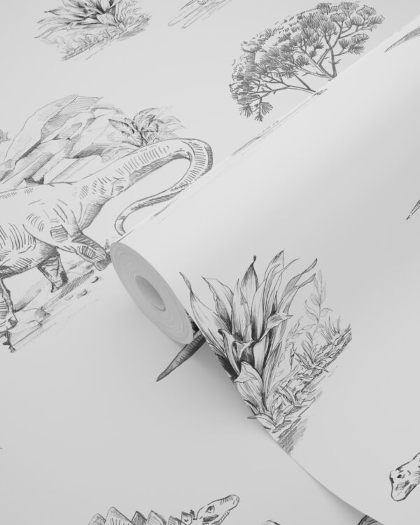 ESTAhome tapeet dinosaurused - mustvalge