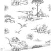 ESTAhome tapeet dinosaurused - mustvalge