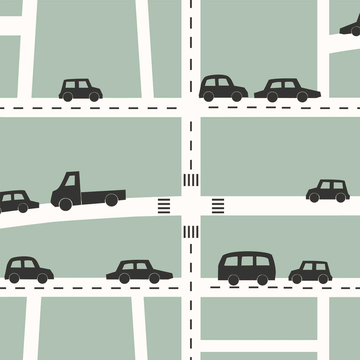 ESTAhome tapeet autod - mündiroheline, must ja valge