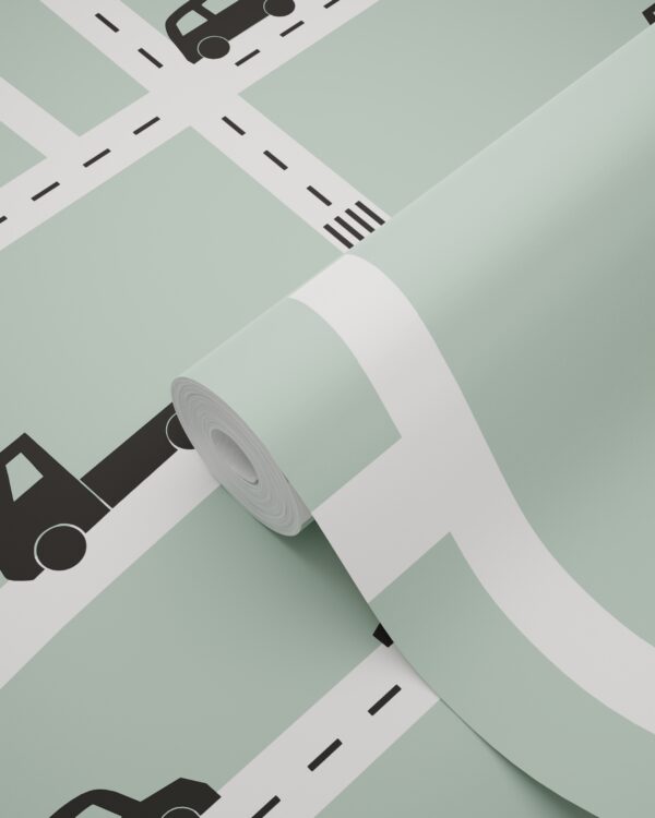 ESTAhome tapeet autod - mündiroheline, must ja valge