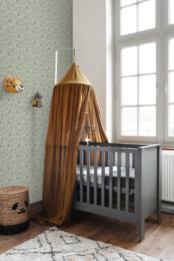 ESTAhome tapeet lilled hallikasroheline