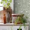 ESTAhome tapeet lilled ja linnud art nouveau stiilis hallikasroheline