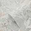 ESTAhome tapeet lilled ja linnud art nouveau stiilis - hallikasroheline, pruun ja virsikuroosa