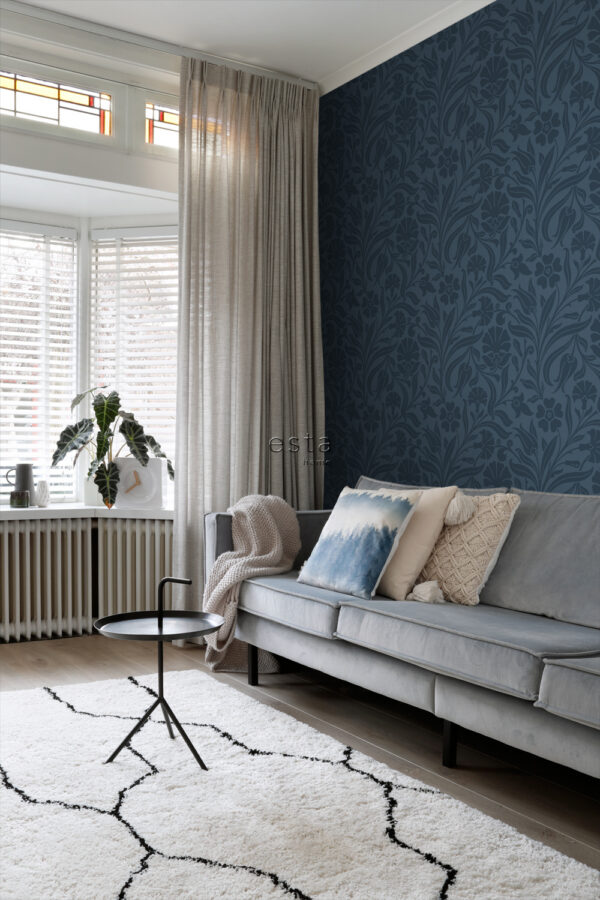 ESTAhome tapeet lilled tumesinine