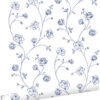 ESTAhome toile de Jouy roosid tapeet - valge ja sinine
