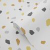 ESTAhome tapeet terrazzo - valge, sinepikollane ja hall