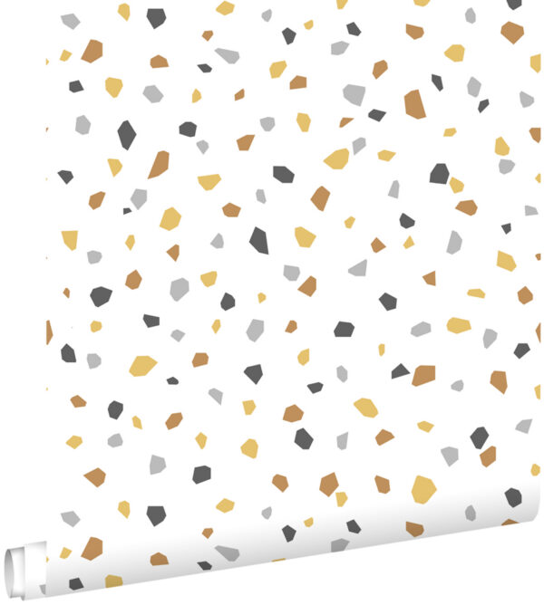 ESTAhome tapeet terrazzo - valge, sinepikollane ja hall