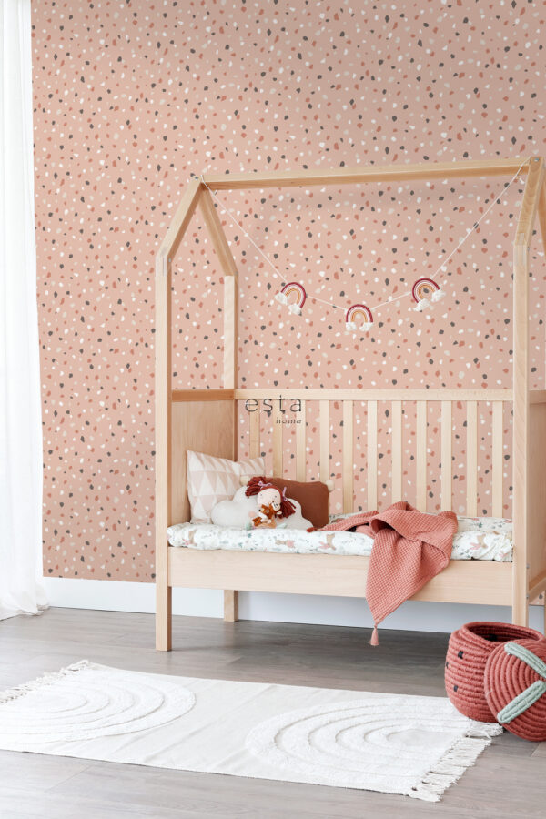 ESTAhome tapeet terrazzo - heleroosa, valge ja hall