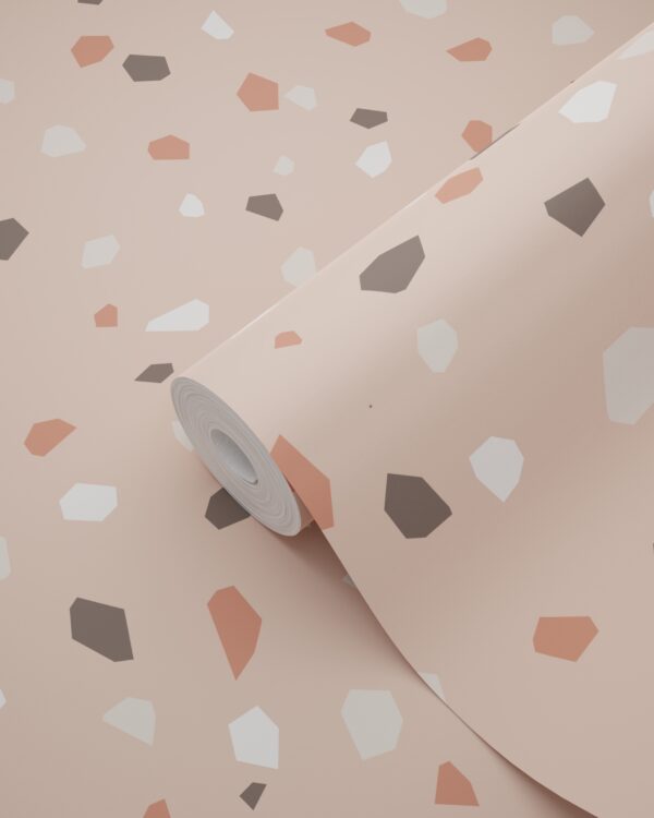 ESTAhome tapeet terrazzo - heleroosa, valge ja hall