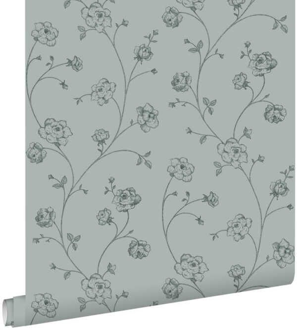 ESTAhome tapeet toile de Jouy roosid hallikasroheline