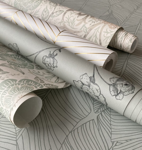 ESTAhome tapeet toile de Jouy roosid hallikasroheline