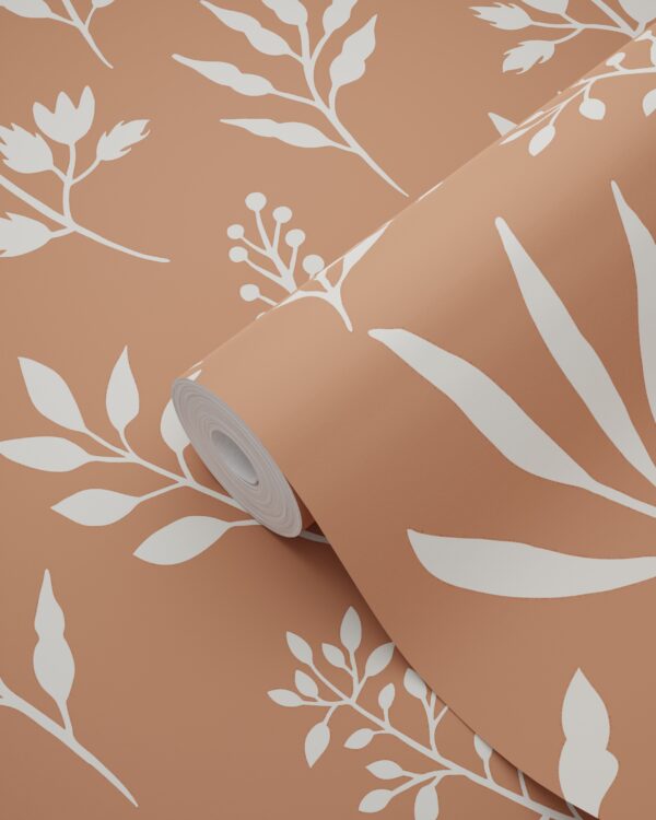 ESTAhome lillemotiiv tapeet - terrakota ja valge