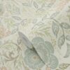 ESTAhome tapeet lilled ja linnud art nouveau stiilis - tuhmunud sinine, pruun ja antiikroosa