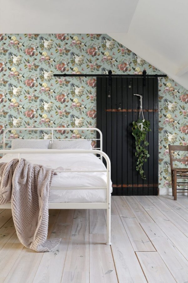 ESTAhome tapeet vintage lilled hallikasroheline