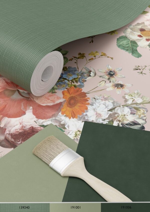 ESTAhome tapeet vintage lilled antiikroosa