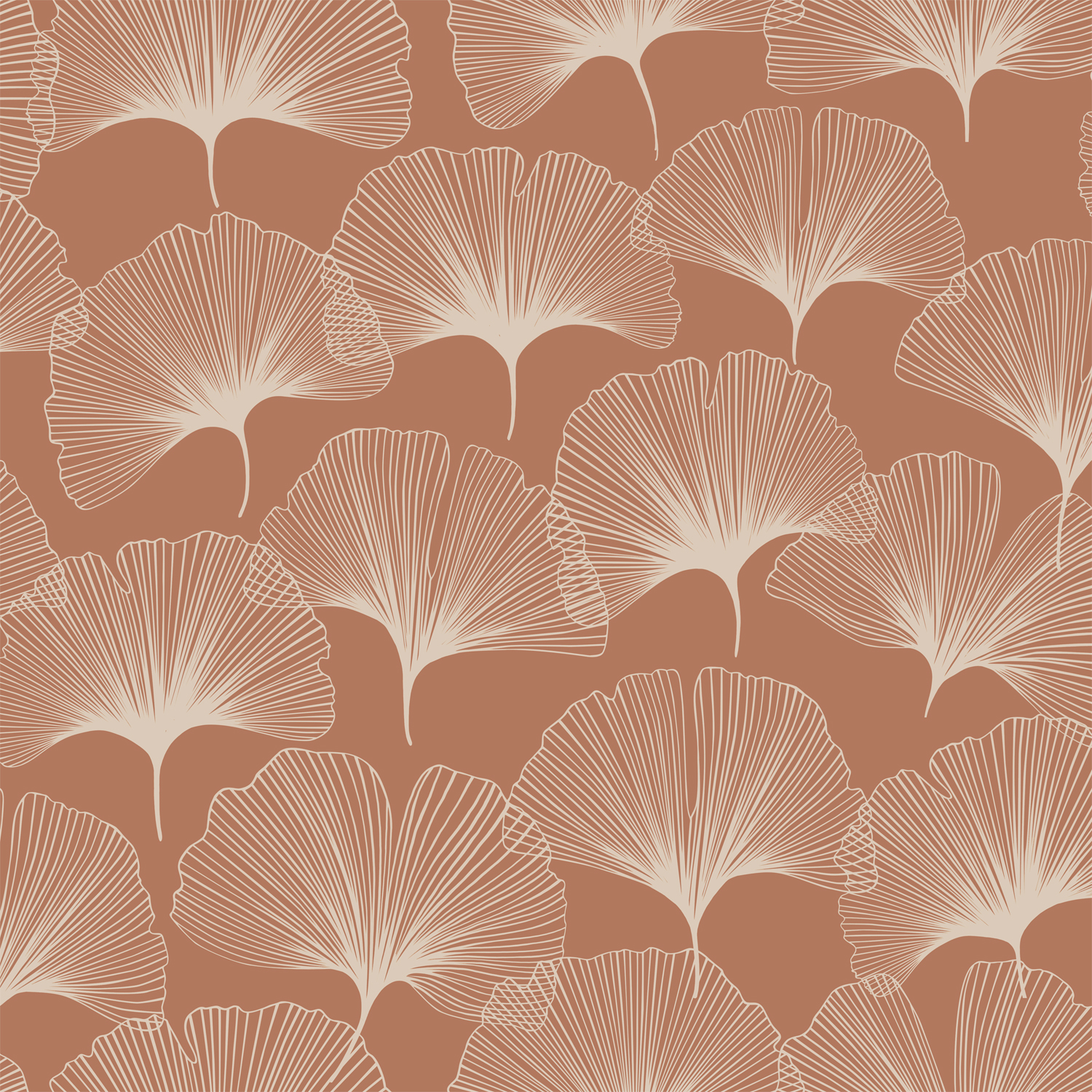 ESTAhome tapeet ginkgo lehed - terrakota