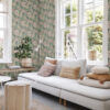 ESTAhome tapeet vintage lilled - roheline ja antiikroosa