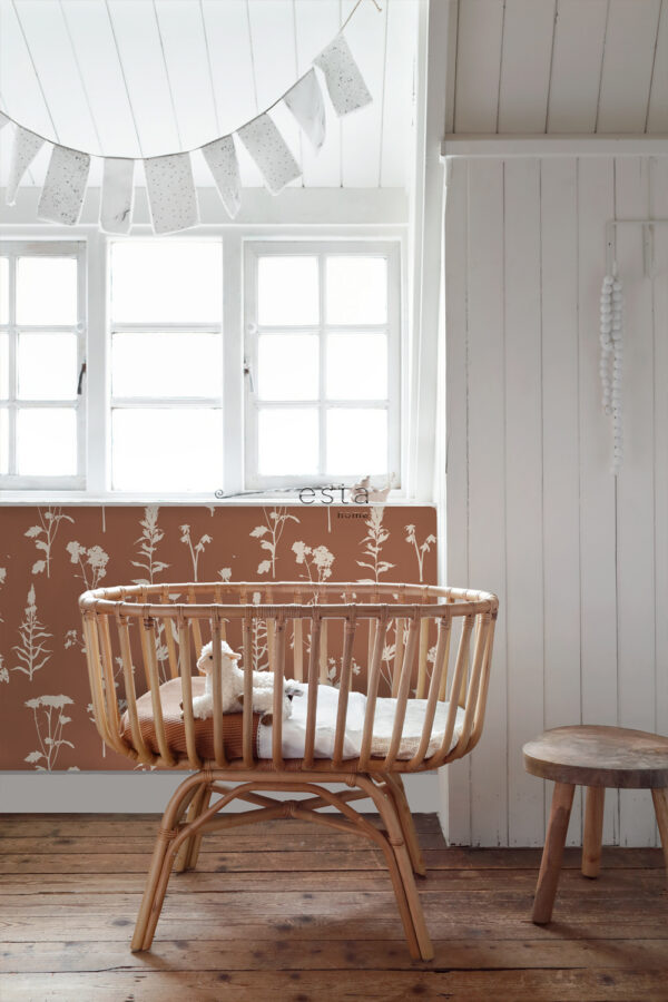 ESTAhome tapeet metsikud lilled - terrakota