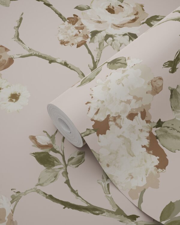 ESTAhome tapeet vintage lilled antiikroosa