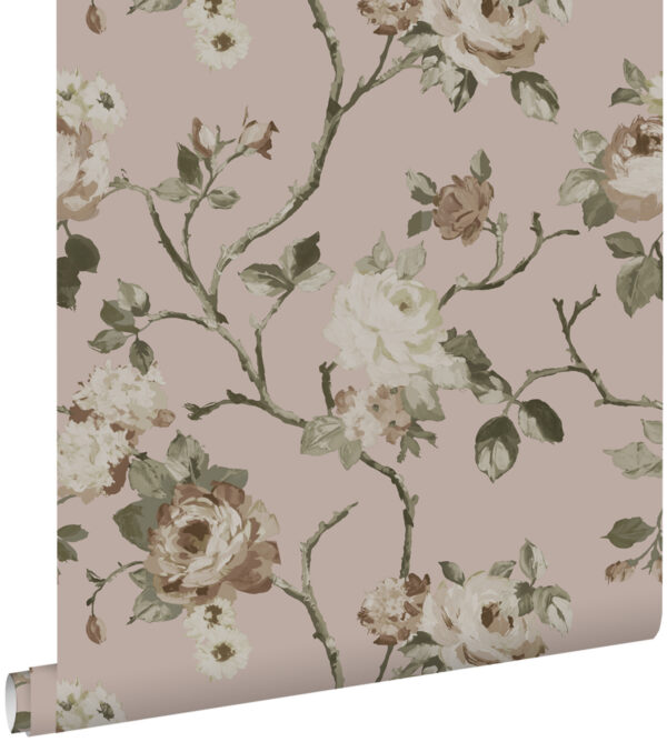 ESTAhome tapeet vintage lilled antiikroosa