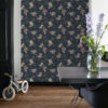 ESTAhome tapeet vintage lilled - tumesinine ja antiikroosa