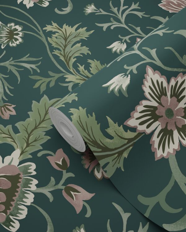 ESTAhome vintage lilled tapeet - antratsiithall ja roheline