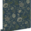 ESTAhome tapeet vintage lilled - tumesinine ja roheline