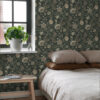 ESTAhome tapeet vintage lilled - must ja roheline