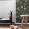 ESTAhome tapeet vintage lilled - must ja roheline