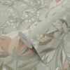 ESTAhome tapeet vintage lilled art nouveau stiilis - hallikasroheline ja antiikroosa