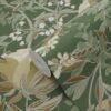 ESTAhome tapeet vintage lilled art nouveau stiilis - tume roheline