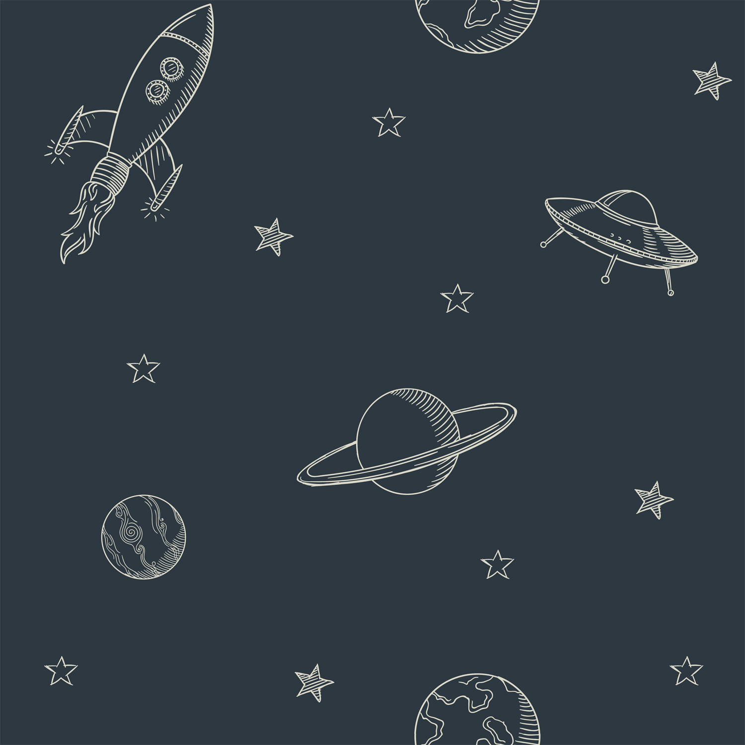 ESTAhome tapeet planeedid kosmoses - tumesinine