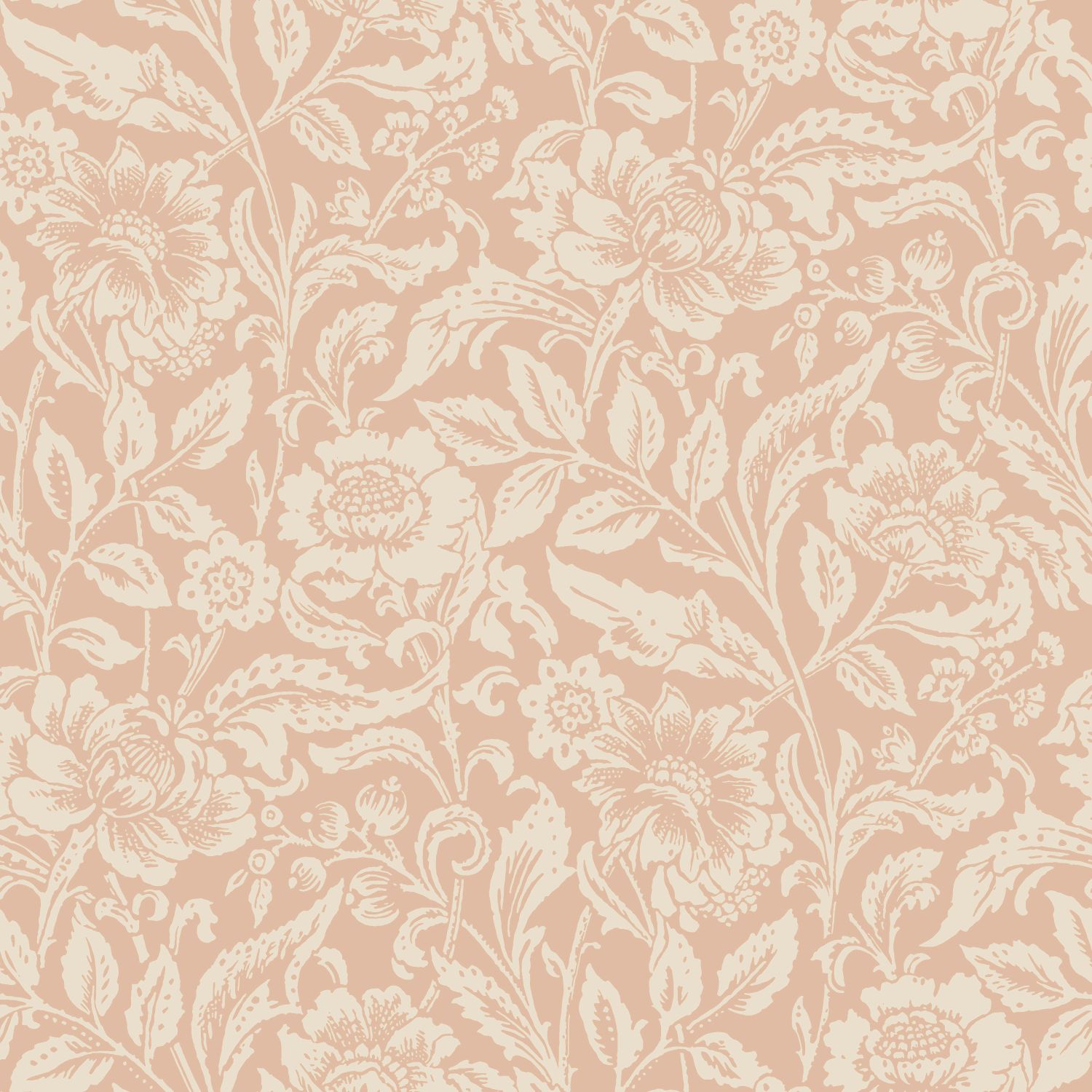 ESTAhome tapeet vintage lilled - terrakota ja roosa