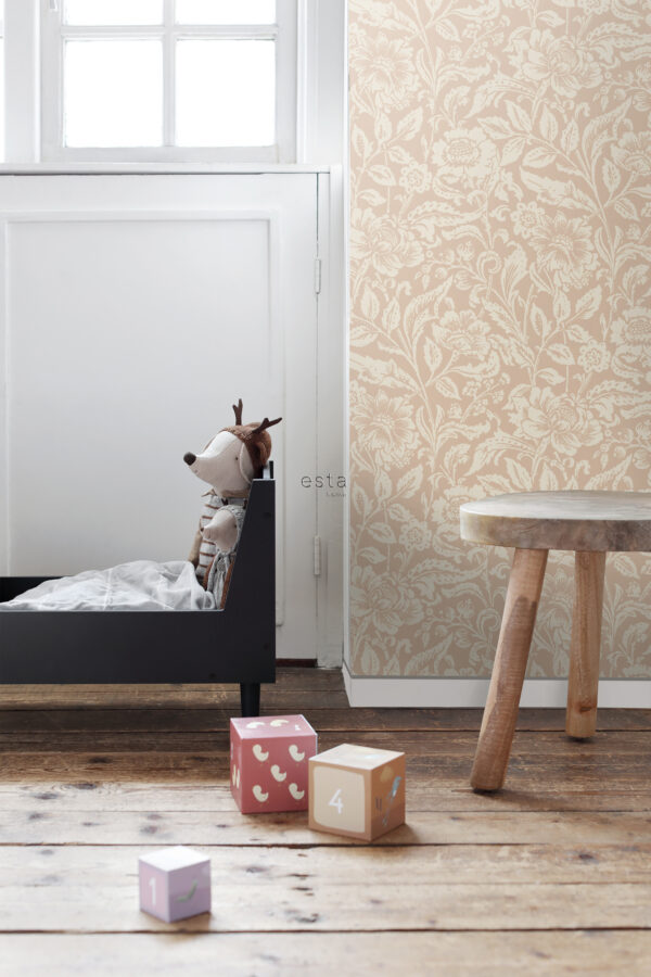 ESTAhome tapeet vintage lilled - terrakota ja roosa